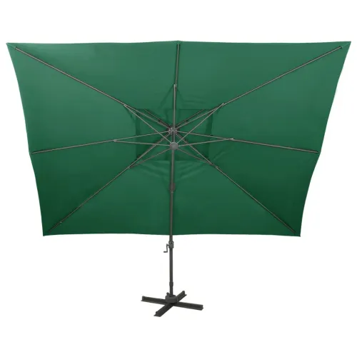 Konzolni vrtni suncobran s dvostrukim vrhom 400 x 300 cm zeleni - Zelena 300 x 400 cm Cijena