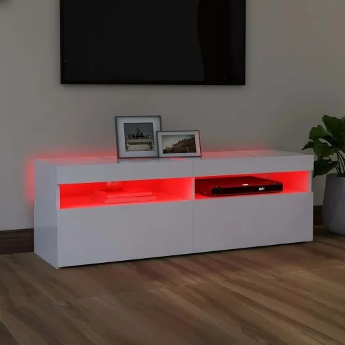 TV ormarić s LED svjetlima bijeli 120x35x40 cm - Bijela 120 cm 1 Cijena