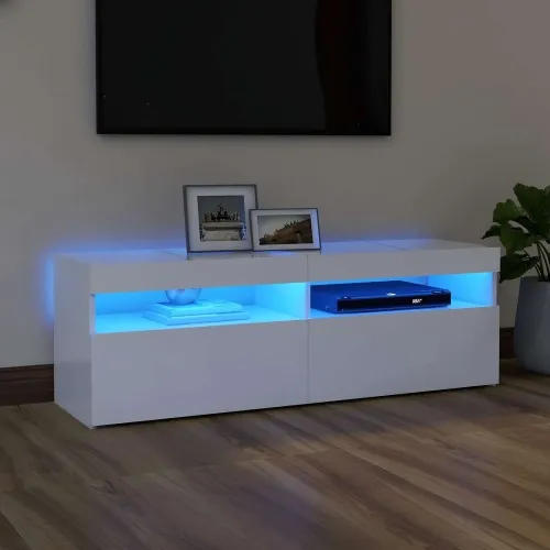 TV ormarić s LED svjetlima bijeli 120x35x40 cm - Bijela 120 cm 1 Cijena