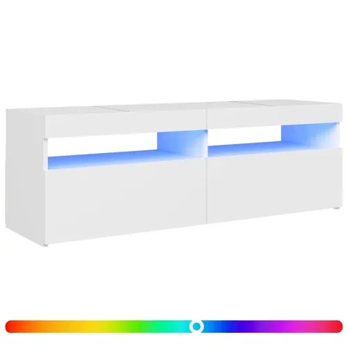 TV ormarić s LED svjetlima bijeli 120x35x40 cm - Bijela 120 cm 1 Cijena