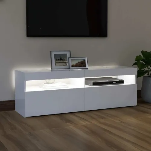 TV ormarić s LED svjetlima bijeli 120x35x40 cm - Bijela 120 cm 1 Cijena