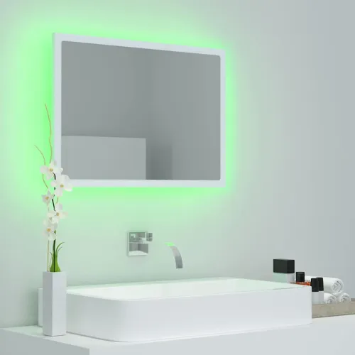 LED kupaonsko ogledalo bijelo 60 x 8,5 x 37 cm akrilno - Bijela Cijena