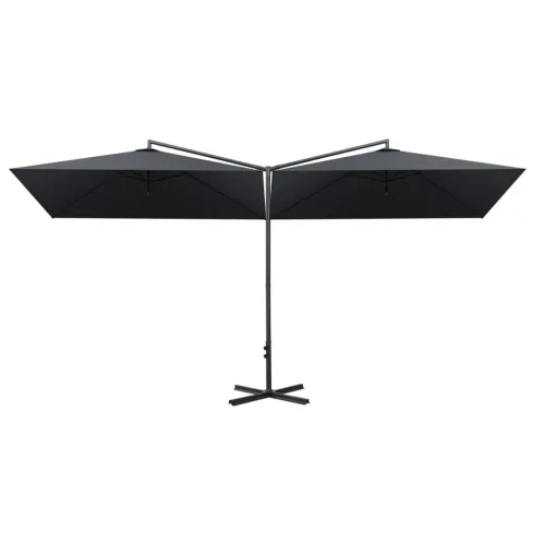 Dvostruki vrtni suncobran s čeličnim stupom 600x300 cm antracit - Antracit Cijena