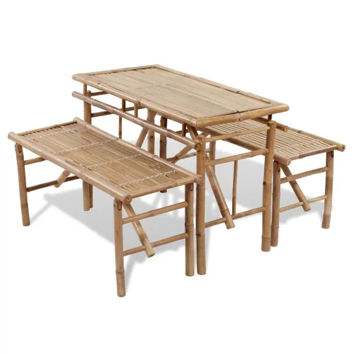 Pivski stol s 2 klupe 100 cm bambus Cijena