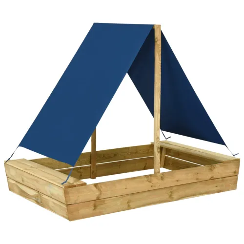 Pješčanik s krovom 160 x 100 x 133 cm od impregnirane borovine - 160 x 100 x 133 cm Cijena