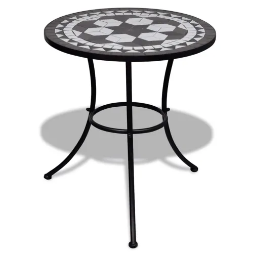 Bistro stolić crno-bijeli 60 cm s mozaikom - Crna 60 x 70 cm 1 Crna Cijena