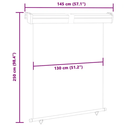 Balkonska bočna tenda 145 x 250 cm plava - Plava 145 x 250 cm 1 Cijena