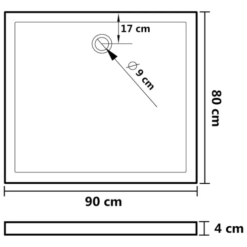 Pravokutna ABS tuš-kada bijela 80 x 90 cm - Bijela 80 x 90 cm Cijena