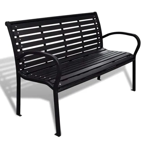Vrtna klupa 125 cm od čelika i WPC-a crna - Crna 125 cm 1 1 Cijena