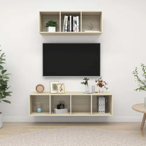2-dijelni set TV ormarića boja hrasta sonome konstruirano drvo - sonoma hrast 1 Cijena