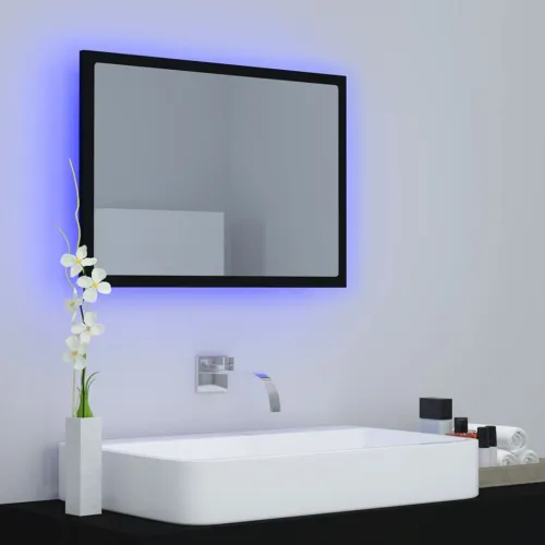 LED kupaonsko ogledalo crno 60x8,5x37 cm akrilno - Crna Cijena