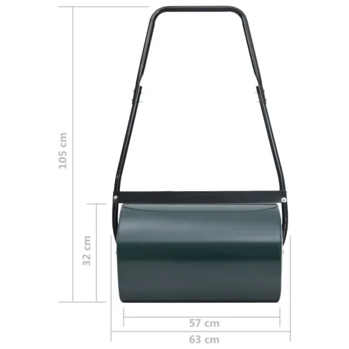 Valjak za travnjak zeleno-crni 63 cm 50 L - zelena i crna 32 x 57 cm S ručkom Cijena