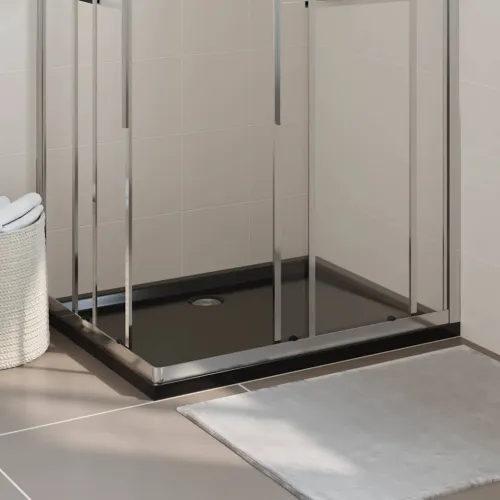 Pravokutna ABS tuš-kada crna 80 x 100 cm - Crna 80 x 100 cm Crna 80 x 100 cm Cijena