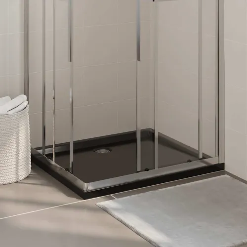 Pravokutna ABS tuš-kada crna 80 x 90 cm - Crna 80 x 90 cm Crna 80 x 90 cm Cijena