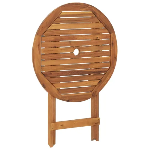 3-dijelni sklopivi vrtni blagovaonski set masivno drvo bagrema - Bez naslona za ruke Okruglo 70 cm Cijena