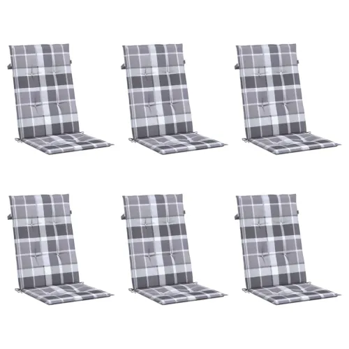 Jastuci za stolice 6 kom sivi karirani 120x50x3 cm od tkanine - Sivi karirani uzorak 120 x 50 x 3 cm 6 Cijena