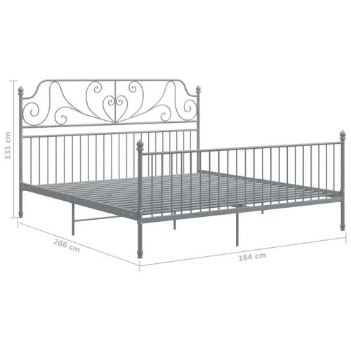 Okvir za krevet sivi metalni 180 x 200 cm - Siva 180 x 200 cm Cijena