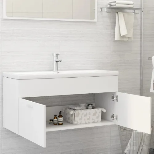 Ormarić za Lavabo - Umivaonik bijeli 100x38,5x46 cm konstruirano drvo - Bijela 100 x 38.5 x 46 cm Cijena