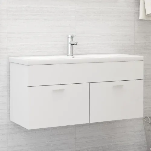 Ormarić za Lavabo - Umivaonik bijeli 100x38,5x46 cm konstruirano drvo - Bijela 100 x 38.5 x 46 cm 1 1 Cijena