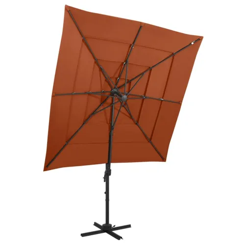 Vrtni suncobran s 4 razine i stupom 250 x 250 cm terakota - Terakota Cijena