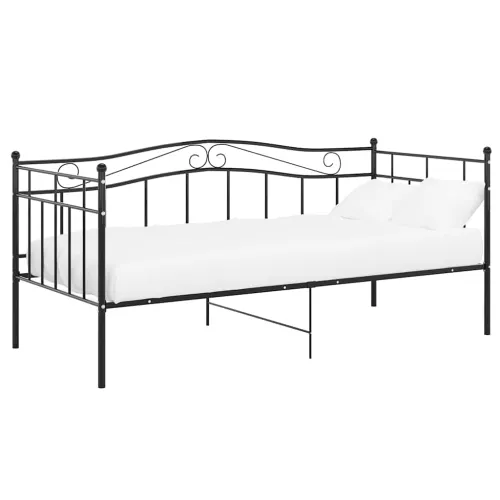 Okvir za krevet na razvlačenje crni metalni 90 x 200 cm - Crna Cijena