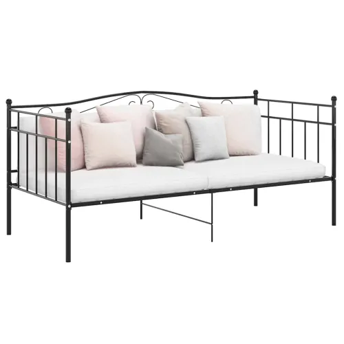 Okvir za krevet na razvlačenje crni metalni 90 x 200 cm - Crna Cijena