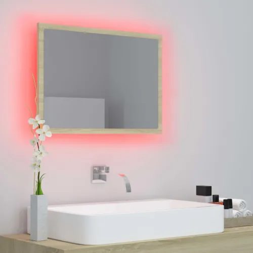 LED kupaonsko ogledalo boja hrasta sonome 60x8,5x37 cm akrilno - Sonoma hrast Cijena