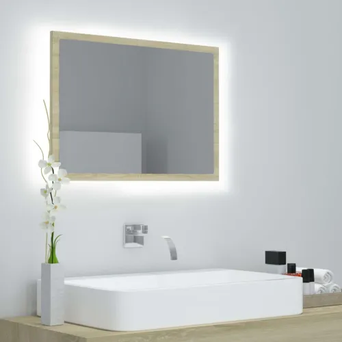 LED kupaonsko ogledalo boja hrasta sonome 60x8,5x37 cm akrilno - Sonoma hrast Cijena