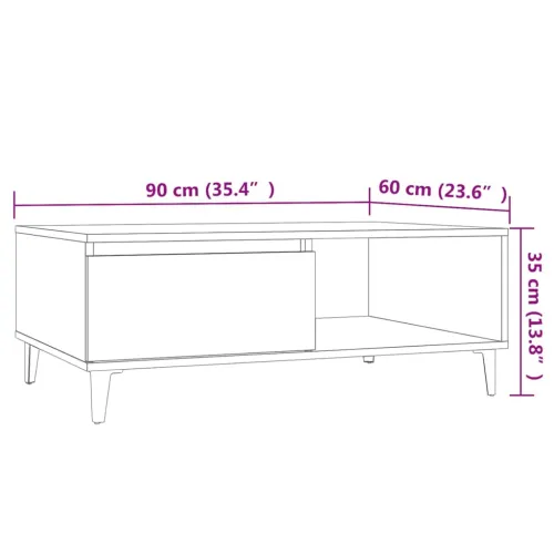 Stolić za kavu boja hrasta sonome 90x60x35 cm konstruirano drvo - sonoma hrast 1 Sonoma hrast Cijena