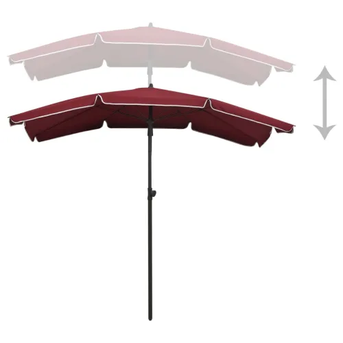 Vrtni suncobran sa stupom 200 x 130 cm bordo - Bordo crvena Cijena