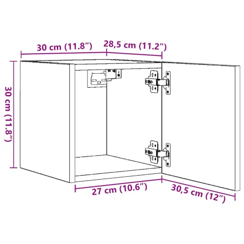Zidni TV ormarić bijeli 30,5 x 30 x 30 cm - Bijela 1 Cijena