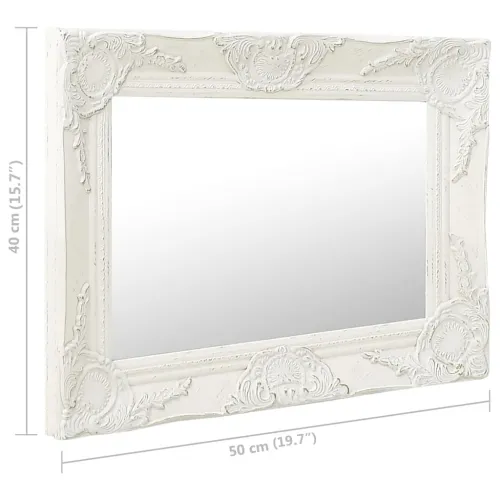 Zidno ogledalo u baroknom stilu 50 x 40 cm bijelo - Bijela 50 x 40 cm Cijena