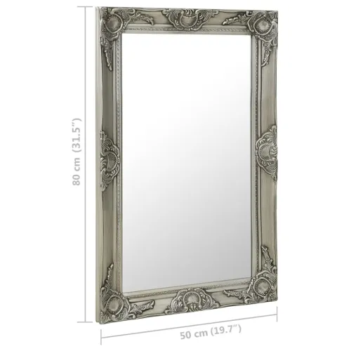 Zidno ogledalo u baroknom stilu 50 x 80 cm srebrno - Srebrno 50 x 80 cm Cijena