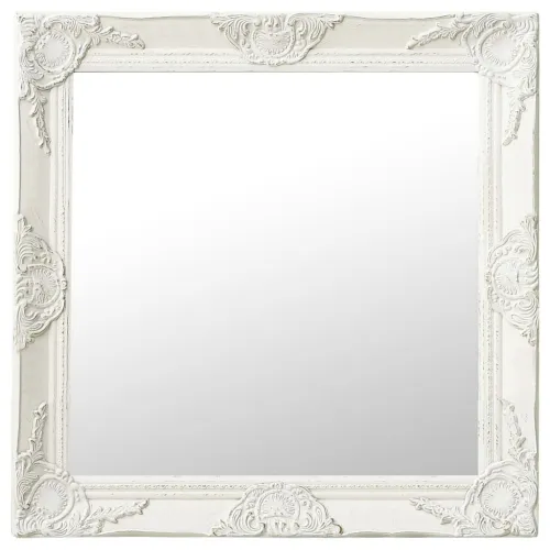 Zidno ogledalo u baroknom stilu 60 x 60 cm bijelo - Bijela 60 x 60 cm Cijena