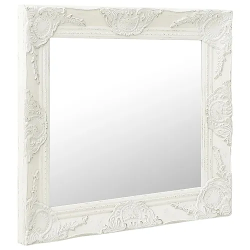 Zidno ogledalo u baroknom stilu 60 x 60 cm bijelo - Bijela 60 x 60 cm Cijena