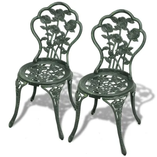 3-dijelni bistro set od lijevanog aluminija zeleni - Zelena Cijena
