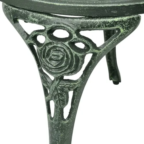 3-dijelni bistro set od lijevanog aluminija zeleni - Zelena Cijena