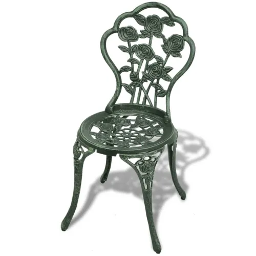 3-dijelni bistro set od lijevanog aluminija zeleni - Zelena Cijena