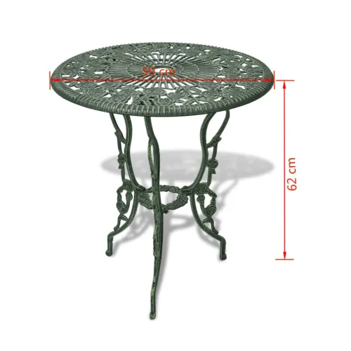 3-dijelni bistro set od lijevanog aluminija zeleni - Zelena Cijena