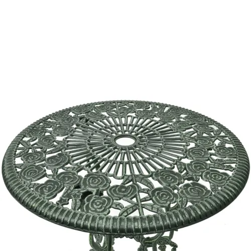 3-dijelni bistro set od lijevanog aluminija zeleni - Zelena Cijena