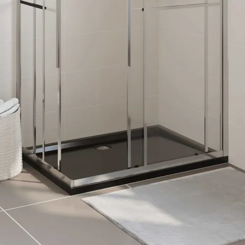 Pravokutna ABS tuš-kada crna 80 x 120 cm - Crna 80 x 120 cm Cijena