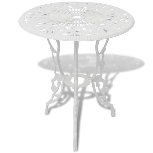 3-dijelni bistro set od lijevanog aluminija bijeli - Bijela 3 Cijena