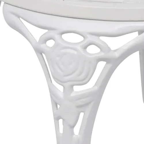3-dijelni bistro set od lijevanog aluminija bijeli - Bijela Cijena