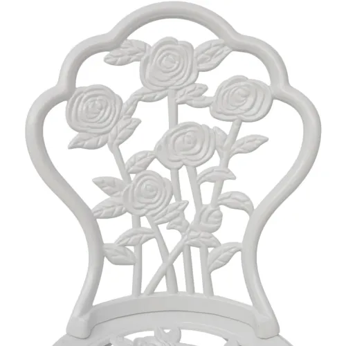3-dijelni bistro set od lijevanog aluminija bijeli - Bijela Cijena