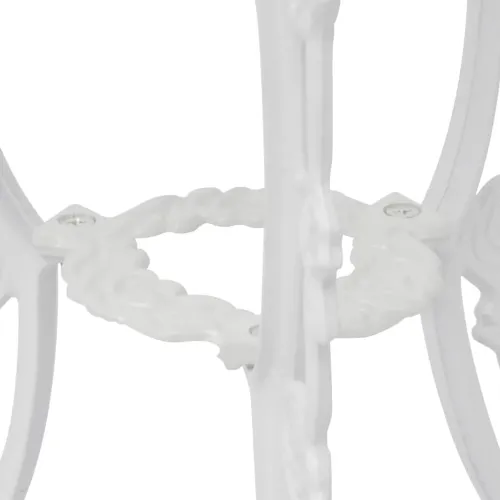 3-dijelni bistro set od lijevanog aluminija bijeli - Bijela Cijena