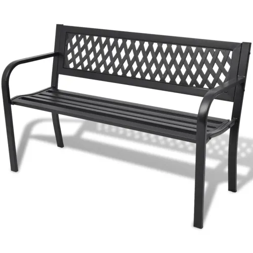 Vrtna klupa 118 cm čelična crna Cijena
