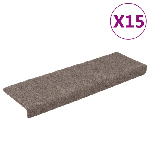 Prostirke za stepenice samoljepljive 15 kom 65x21x4 cm bež pravokutni rub - Bež 15 Cijena