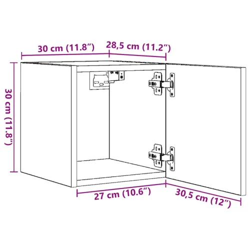 Zidni TV ormarić boja hrasta sonome 30,5 x 30 x 30 cm - sonoma hrast 1 Cijena