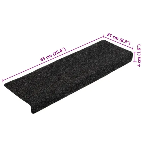 Prostirke za stepenice samoljepljive 10 kom 65x21x4 cm crne pravokutne rubove - Crna 10 Cijena