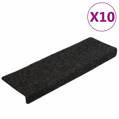 Prostirke za stepenice samoljepljive 10 kom 65x21x4 cm crne pravokutne rubove - Crna 10 Cijena